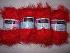 NEW** 4 SKEINS OF RED FUR YARN FOR KNITTING OR CROCHE