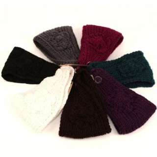 Crochet Flower Handmade Handknit Wide Head wrap Winter Head band knit 