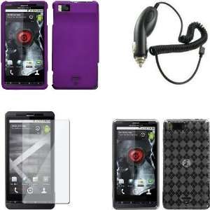 for Motorola Droid X (MB810) Verizon Wireless (Smoke Checker Skin Case 