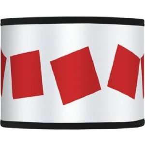  Red Squares Giclee Lamp Shade 13.5x13.5x10 (Spider)
