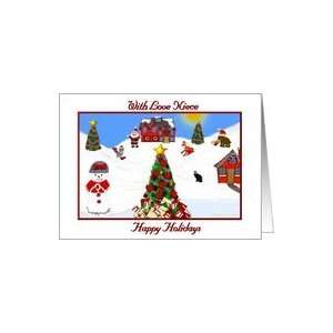  Christmas Card / With Love Niece Happy Holidays Card 
