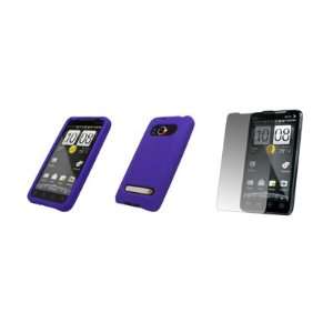  HTC Evo 4G   Premium Purple Soft Silicone Gel Skin Cover 