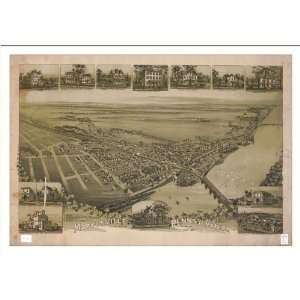 Historic Morrisville, Pennsylvania, c. 1893 (L) Panoramic Map Poster 