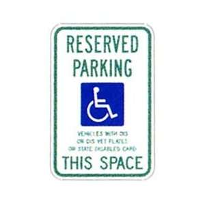  Metal traffic Sign 12x18 Wisconsin   Handicapped Parking 