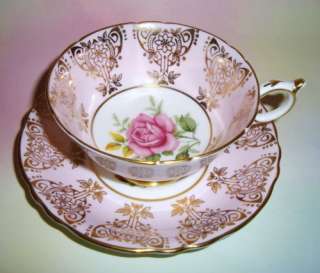 Pink with Pink Rose Center Paragon Tea Cup and Saucer Set  