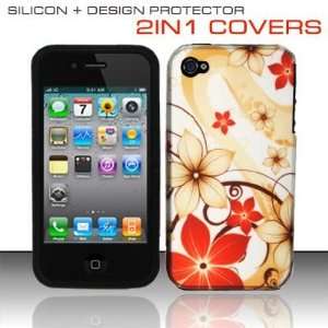   Rubberized Design Cover   Red Flowers SCDP Cell Phones & Accessories