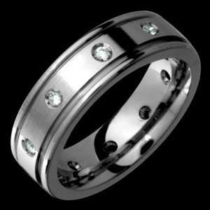  Dalila   size 10.25 Flat Style Titanium Ring with Diamonds 