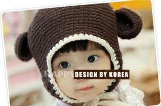 Cute Boys & Girls Baby Childrens Beanies Hat Cap Hats One size Brown 