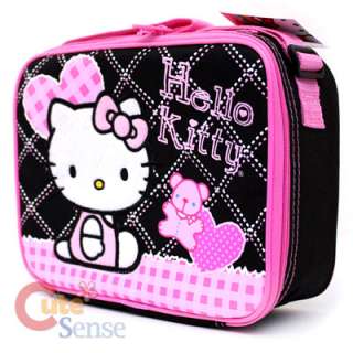 Sanrio Hello Kitty school Backpack Lunch Bag black pink Love Teddy 