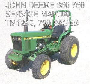 JOHN DEERE 650 & 750 Tractor Service Repair Manual cd  