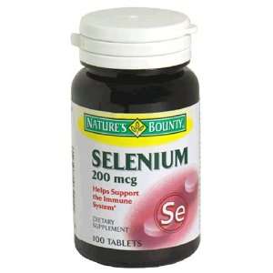  Natures Bounty Selenium, 200mcg, 100 Tablets Health 