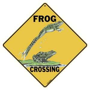  Frog Crossing 12 X 12 Aluminum Sign Patio, Lawn 