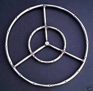 24 inch FIRE PIT RING Burner Fireplace Gas Logs Glass  