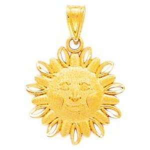 14K Gold Medium Sun Charm Jewelry