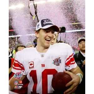  Eli Manning Giants Confetti Super Bowl XLII 8x10 Sports 
