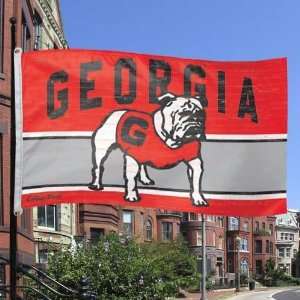  NCAA Georgia Bulldogs Red Gray 3 x 5 Flag Sports 