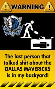 Decal Sticker Warning Sign NBA Dallas Mavericks   2  