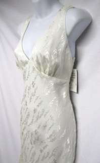 NICOLE MILLER White Ivory Floral Silk Blend Dress 8  