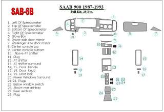 Saab 900 87 93 Wood Chrome Dash Kit Trim Parts  