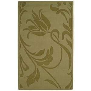  Auckland Collection Wild Tulip Green Wool 3x5 Area Rug 