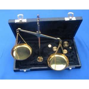  Exquisite Boxed Brass Traditional Scale With Weights