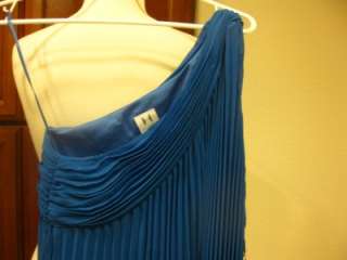 AUTH NEW Halston Heritage Chiffon Pleated One Shoulder Cocktail Dress 