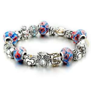 Murano Glass Beads & Metal Classic Bracelets   Pandora Bead Bracelet 