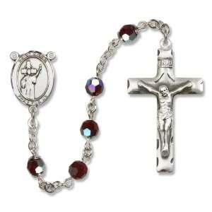   Rosary features a St. Saint Aidan of Lindesfarne Medal Pendant Center