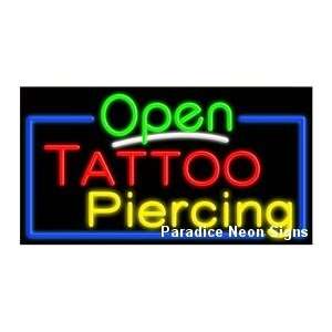 Open Tattoo Piercing Neon Sign 