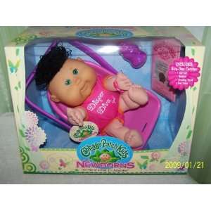  Cabbage Patch Kids Newborn Black Hair Girl with 4 in 1 