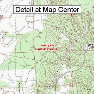  USGS Topographic Quadrangle Map   Amory SW, Mississippi 