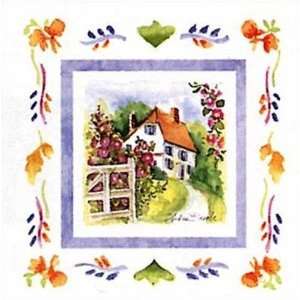 Cottage & Gate by Andrea Brooks 9x9 