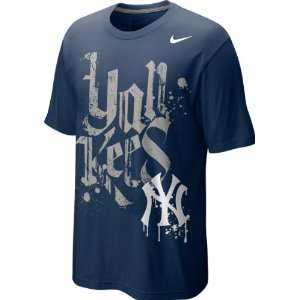  New York Yankees Nike Navy Tonal Graphic T Shirt Sports 
