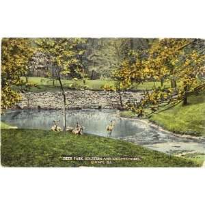 1920s Vintage Postcard   Deer Park at the Soldiers and Sailors Home 