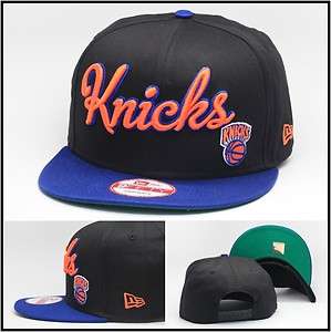 New Era New York Knicks Snapback Hat Black / Orange / Royal Blue 
