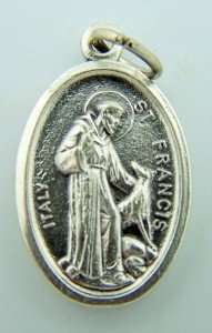  Pet Medal & Saint St Anthony Doulbe Sided Medal Silver P 1 Jewelry