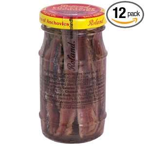 Roland Flat Anchovy Fillets, 4.2 Ounce Cans (Pack of 12)  