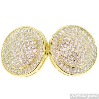 19mm JUMBO Round High End Fully Iced Out Simulated Diamond Earrings 
