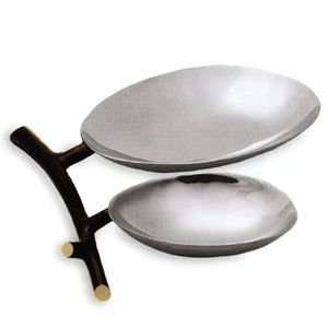  Michael Aram Pod Collection Double Olive Dish 7.5 Inch 