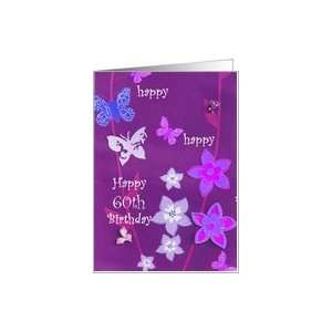  Happy 60th Birthday Card, Flowers Card Toys & Games