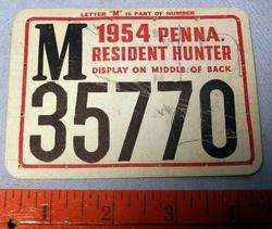 1954 PA HUNTING LICENSE   Pennsylvania    DECENT *  