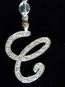 CLEAR CRYSTAL INITIAL ORNAMENT HANGER C CHARM ACCESSORY  
