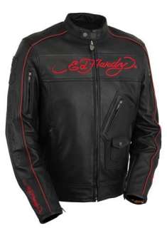 Mens Ed Hardy Do or Die/Born Free Black Leather Jacket  