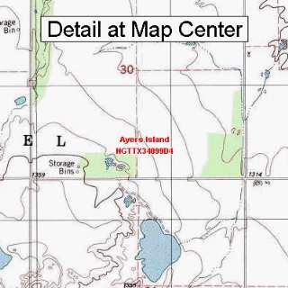  USGS Topographic Quadrangle Map   Ayers Island, Texas 