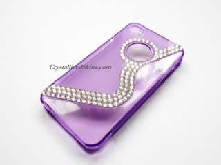 Iphone 4 hard silicone case cover w/ swarovski crystals  