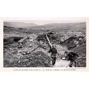  1943 Halftone Print Miner Gold Rush Rock Creek Canada 