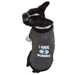  Ruff Ruff and Meow Dog Hoodie, I Have 2 Mommies, Black 