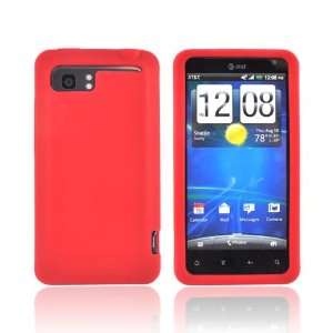  For HTC Vivid Red Rubbery Feel Ant Slip Silicone Skin Case 