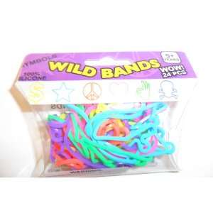  Wild Bands   24 Symbols Shaped Rubber Bands Toys & Games
