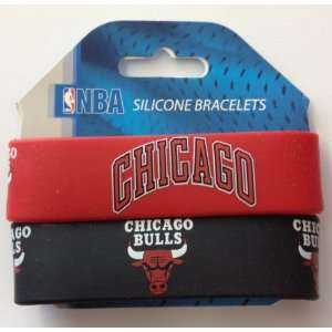  Chicago Bulls Set of 2 Rubber Bracelets 